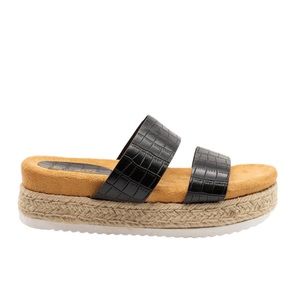 Comfy Mata Espadrille Platform Crocodile Sandals NWOT